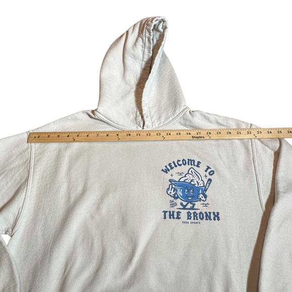 Soda Sports Welcome To The Bronx White Cotton Hoodie Men's Size Large - Picture 5 of 8